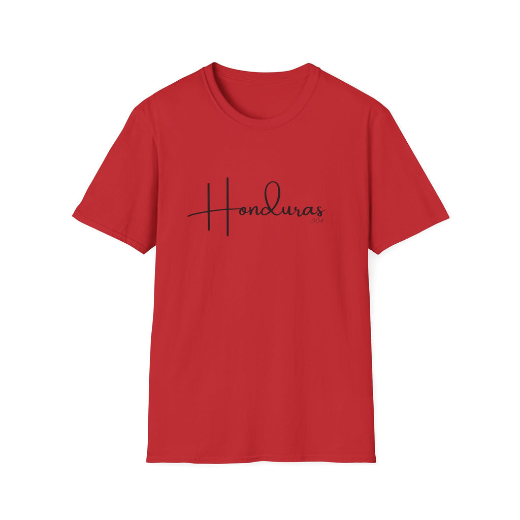 Red t-shirt with 'Honduras' text on a white background