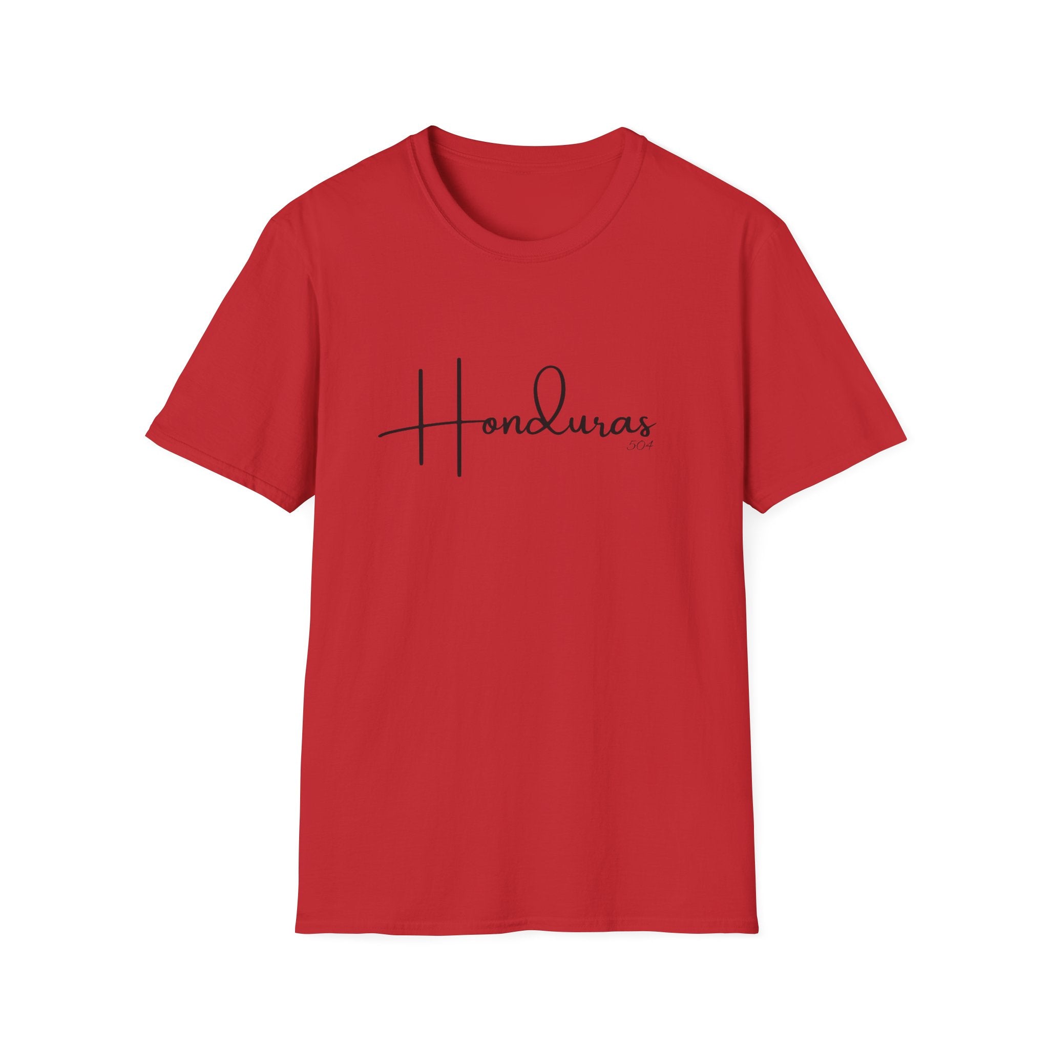 Red t-shirt with 'Honduras' text on a white background