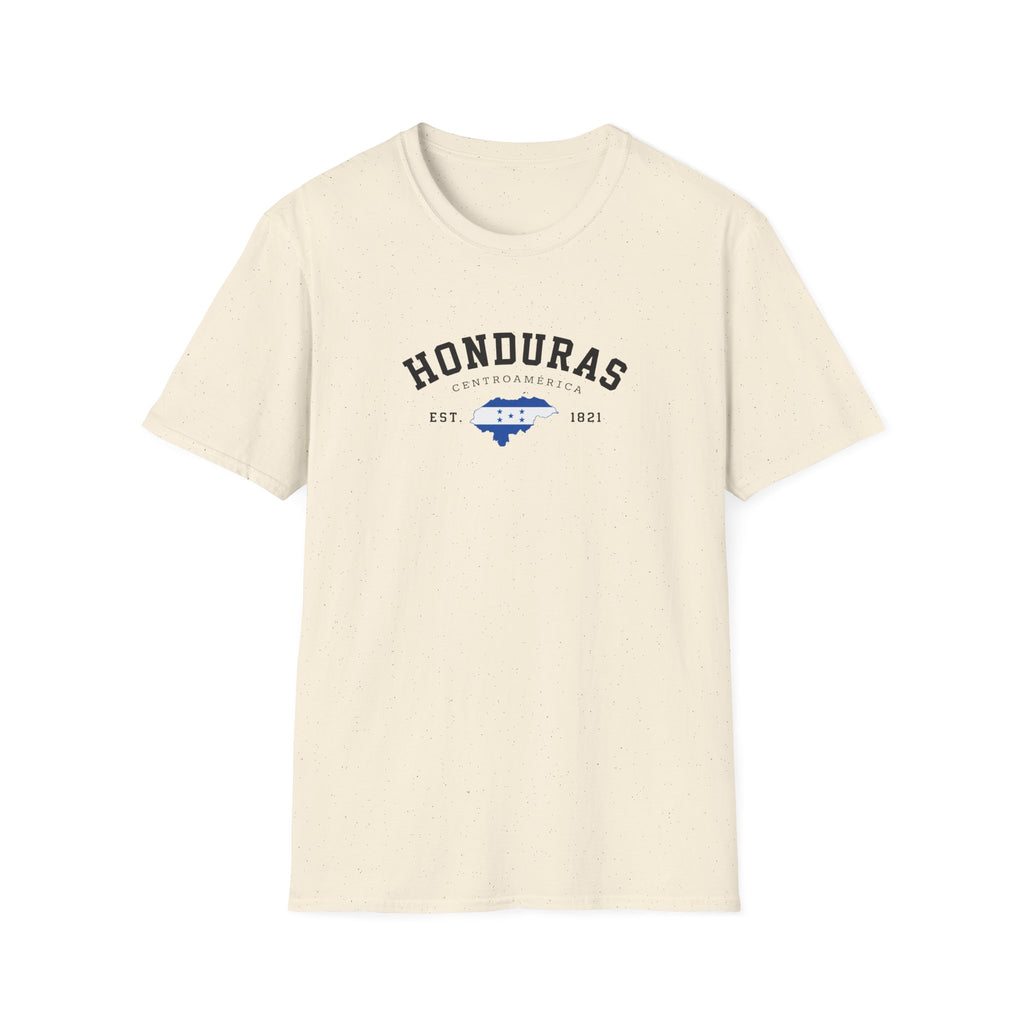 Beige t-shirt with black 'Honduras' text on a white background