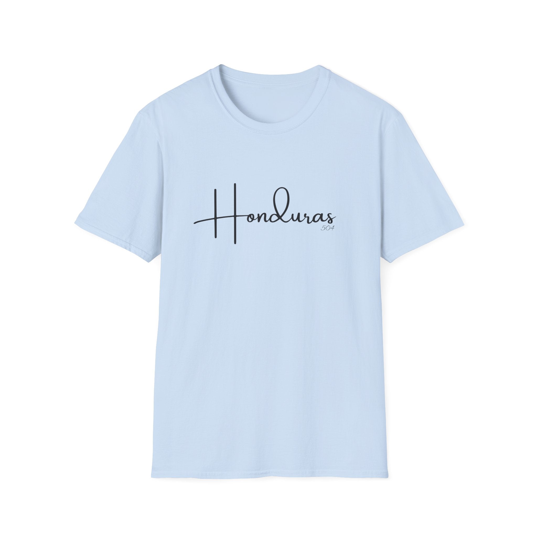Light blue t-shirt with 'Honduras' text on a white background