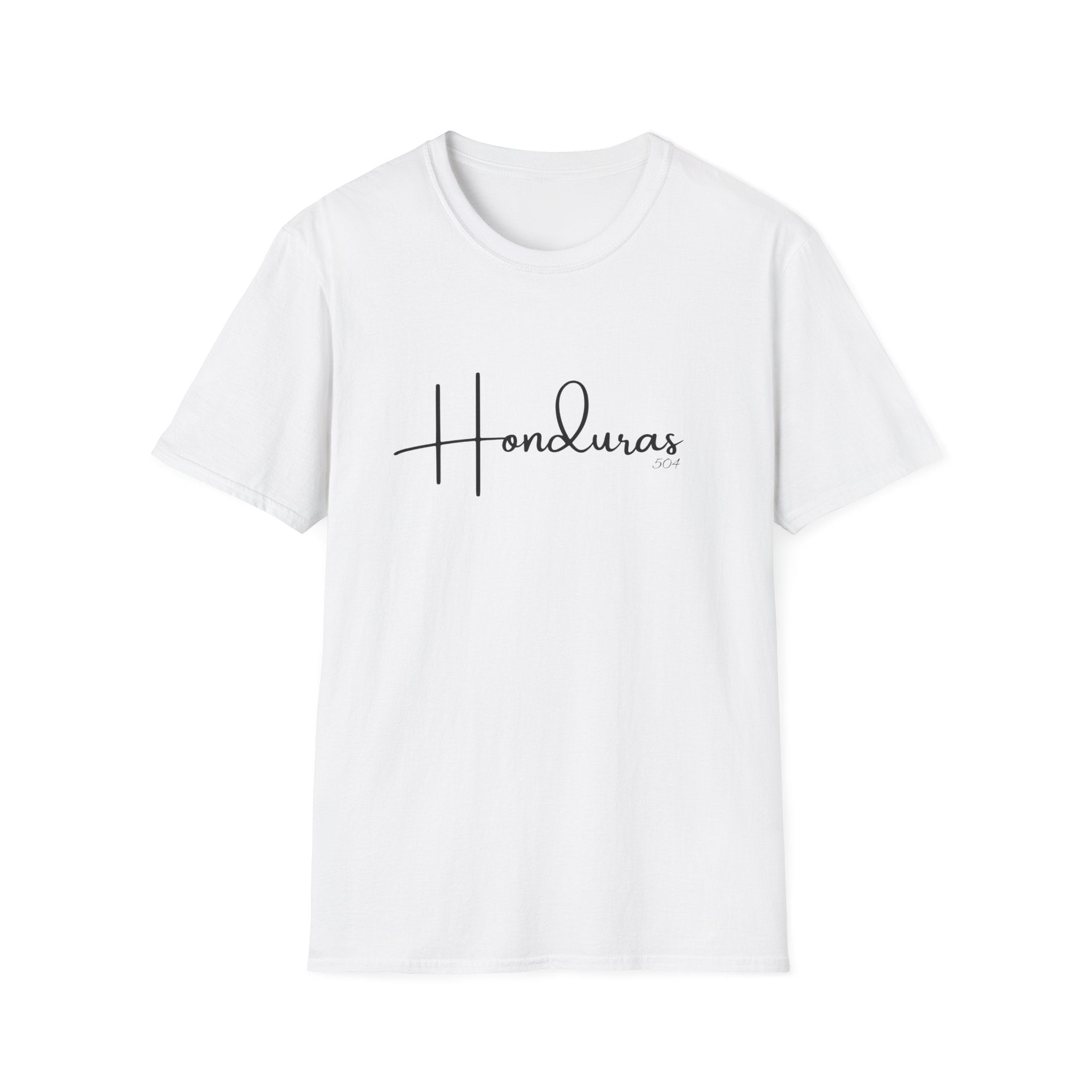 White t-shirt with 'Honduras' text on a white background