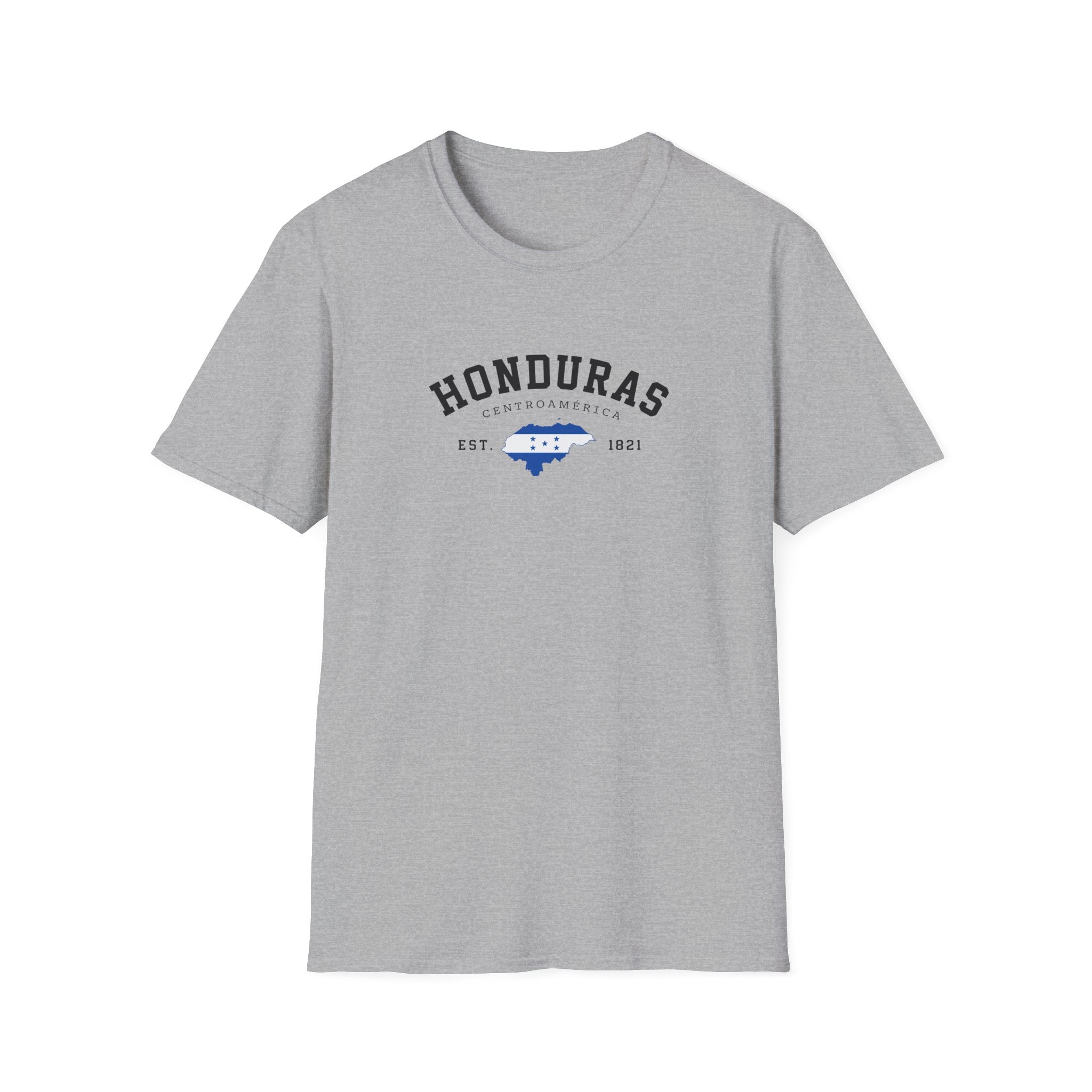 Gray t-shirt with black 'Honduras' text on a white background