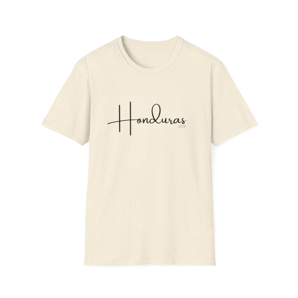 Beige t-shirt with 'Honduras' text on a white background