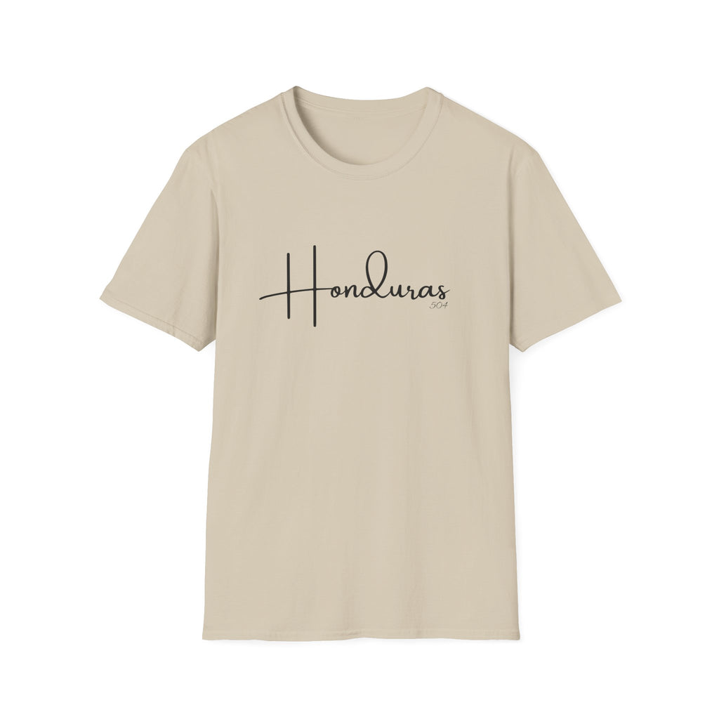 Beige t-shirt with 'Honduras' text on a white background