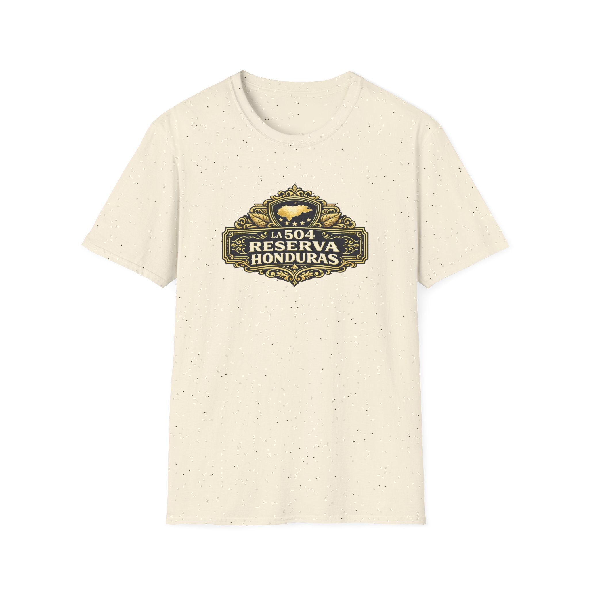 Beige t-shirt with 'Reserva Honduras' printed on a white background