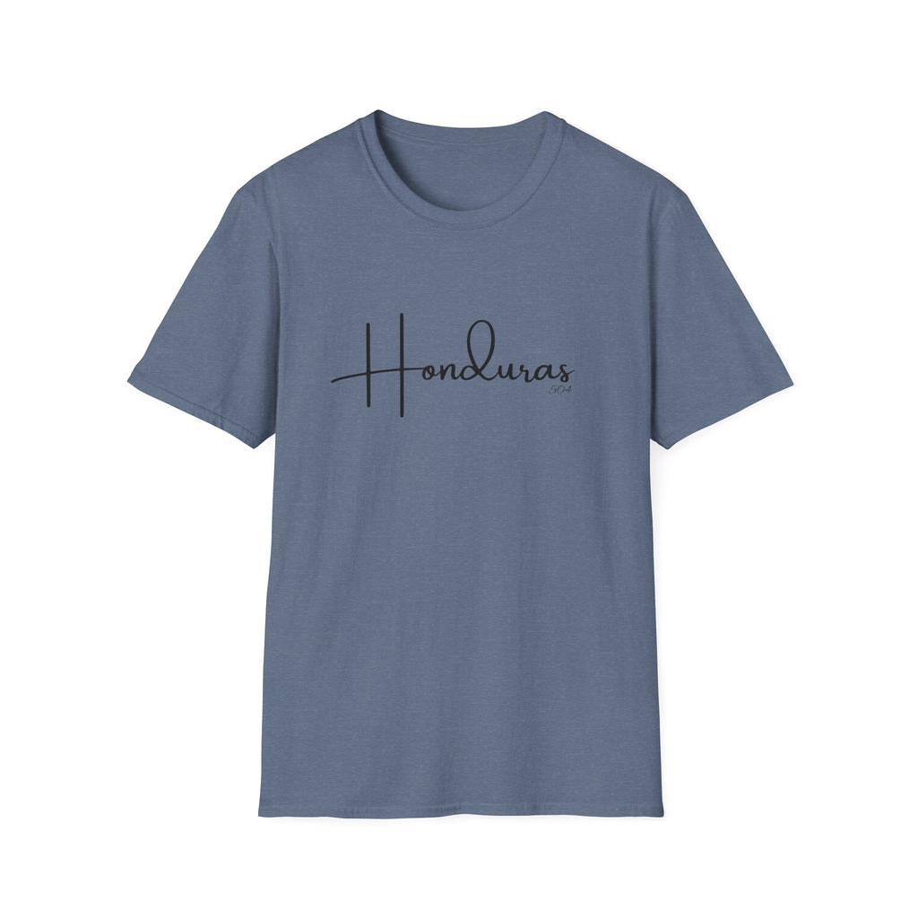 Blue t-shirt with 'Honduras' text on a white background
