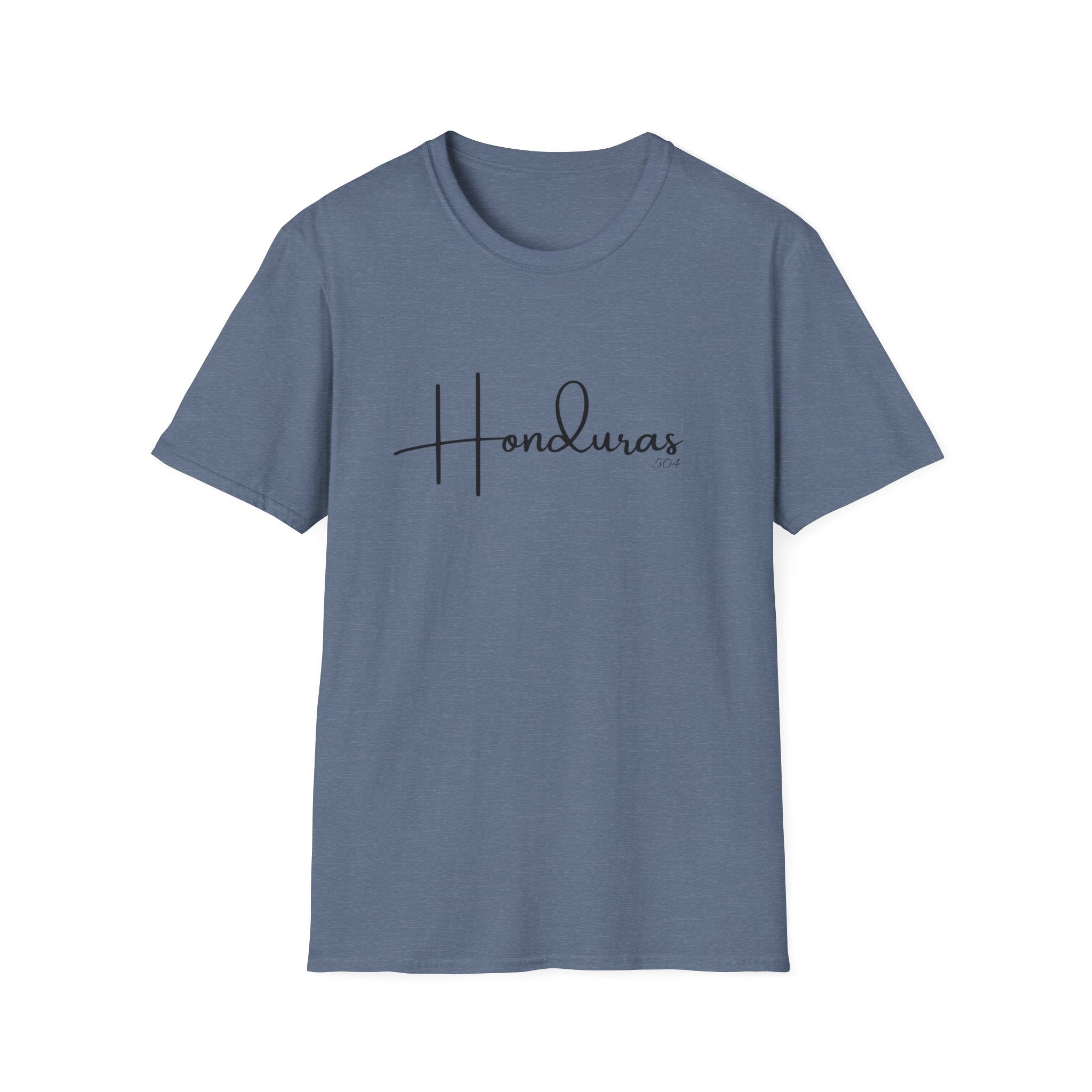 Blue t-shirt with 'Honduras' text on a white background