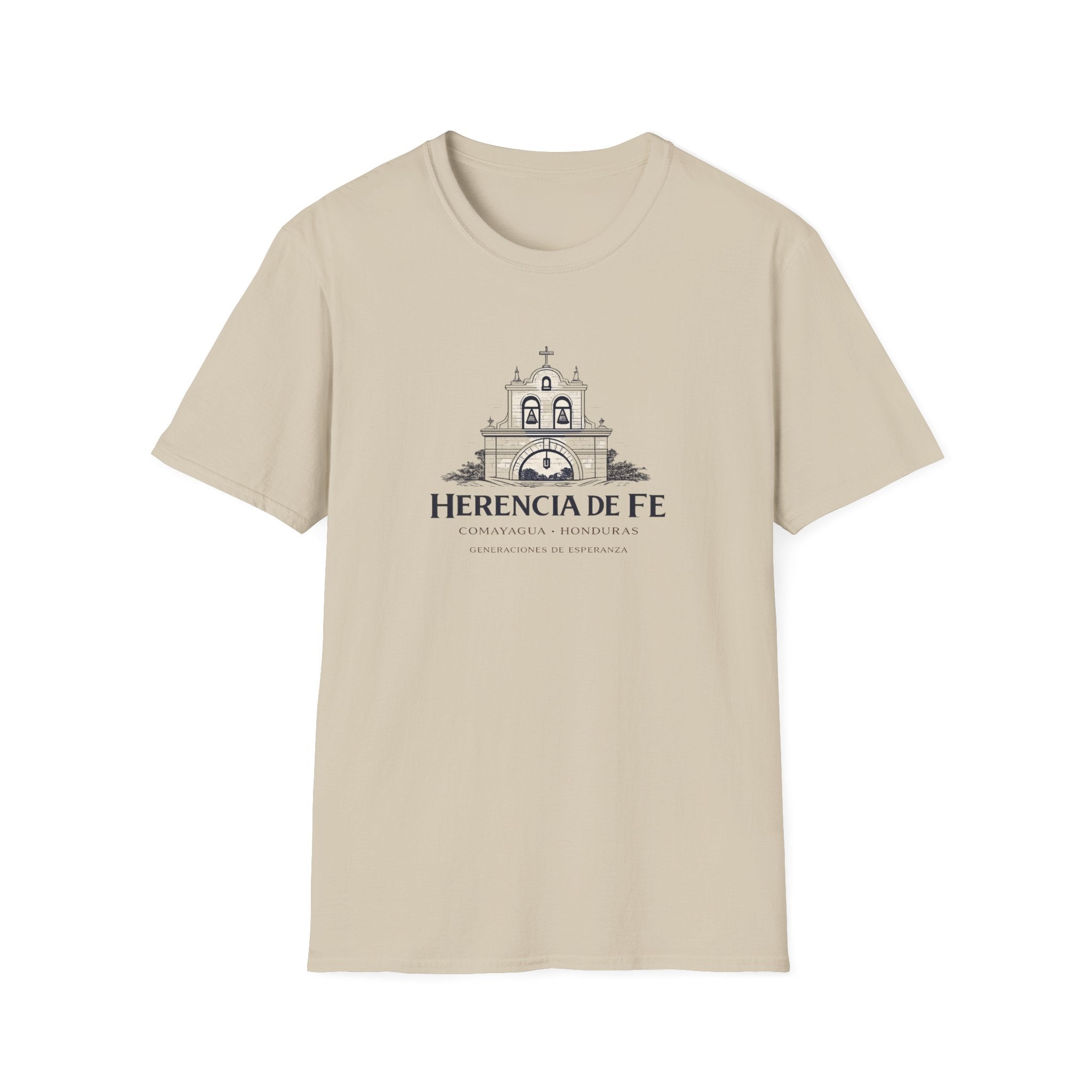 Beige t-shirt with a graphic design and "Comayagua" text on a white background