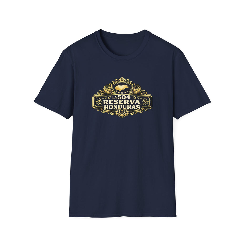 Black t-shirt with 'Reserva Honduras' printed on a white background