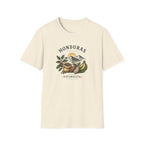 Beige t-shirt with 'Honduras' graphic design on a white background